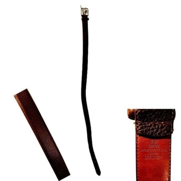 Mens Handcrafted Pebbled Leather Everyday Casual Dress Belt - Picture 5 of 9